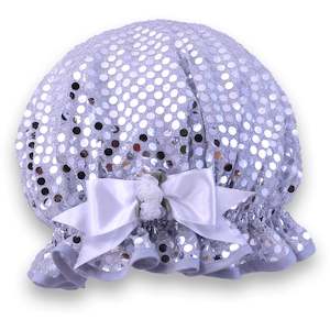 Shower Caps: Silver Sequin Shower Cap