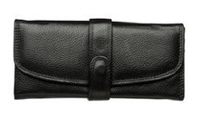 Products &ndash; Daisy Row: Black Leather Tab Purse - Daisy Row