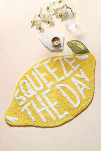 Bathroom Laundry: Miss April - Lemon Bath Mat ‘Squeeze the day’