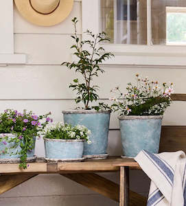 Gardening: French Country Sea Blue Planter Small