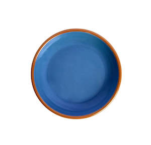 Serveware: Dishy Blue and Brown Enamel Plate 20cm