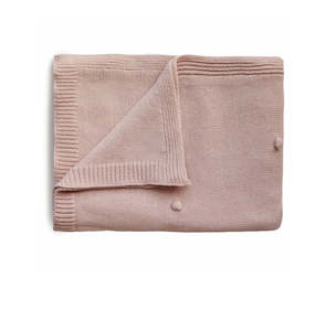 Children Babes: Mushie Knitted Textured Dots Baby Blanket