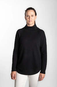 Bow & Arrow Funnel Neck Jumper - Black