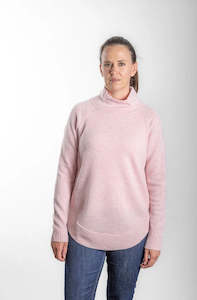 Bow & Arrow Funnel Neck Jumper - Baby Pink