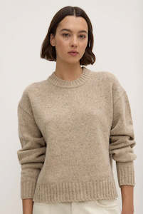 Clothing: Assembly Label Beau Wool Merino Knit - Stone Marle