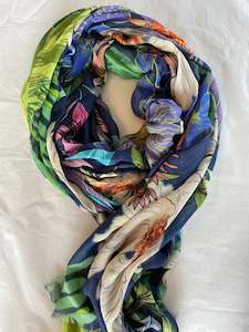 Namaskar Scarf - Blue/Green Floral