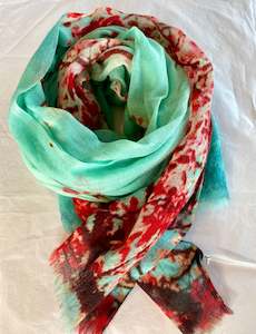 Accessories: Namaskar Scarf - Turquoise/Pink