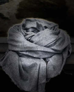 Scarlett & Victor Cashmere Scarf - Pewter Grey