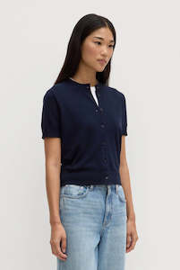 Assembly Label: Assembly Label Short Sleeve Semra Cotton Cashmere Cardigan