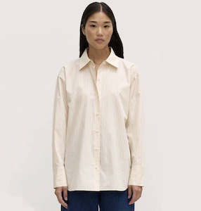 Assembly Label: Assembly Label Signature Poplin Shirt in Chamomile/White Stripe