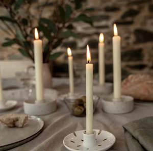 Homewares: St Eval Candle Holder with gold detailing