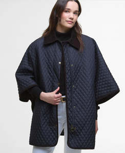 Clothing: Barbour Oakham Quilted Cape - Size Small Only (Oversized)
