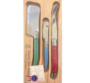 Laguiole 3 piece cheese knife set - Multicoloured