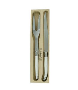 Laguiole Carving Set - White