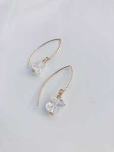 within. Raw Herkimer Diamond  Drop Earrings