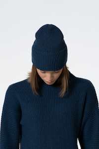 Dinadi: Dinadi Merino Handknit Rib Hat Indigo Blue