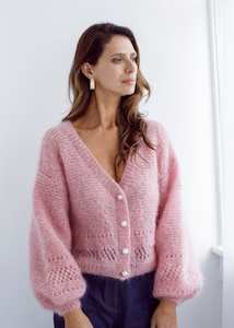 Flock Hand Knits: Flock Megan Cardigan Blush Bling