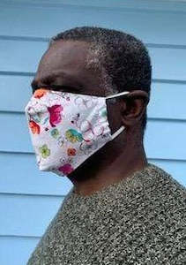 Mens face Mask White Anenome