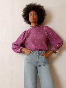 Sale Tops: Indi & Cold Organic Cotton Crepe Gauze Blouse
