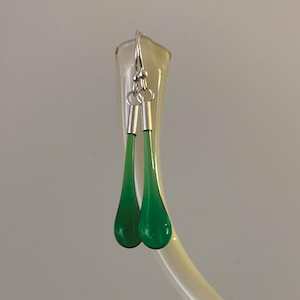 Earrings: Wearing Glass Ear Drops Emerald