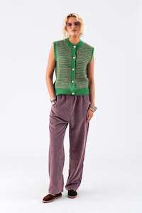 Lollys Laundry: Lollys Laundry Nynne Knit Vest Green