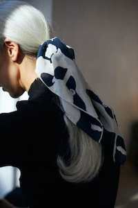 Walker Bing: Walker & Bing Daisy Silk Scarf Black/White