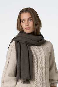 Dinadi Merino Woven Scarf Mulch Brown