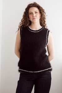 Flock Hand Knits: Flock Bobbie Vest Black/White
