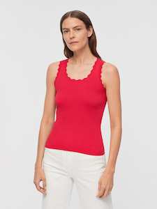 Nice Things Sale: Nice Things Rib Top Waves Neck Rouge Fuschia