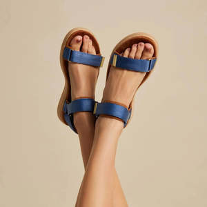 Woden: Woden Line Sandal Old Denim
