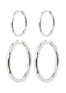 Pilgrim Eve Hoop 2-In-1 Earrings Silver Plated