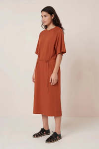 Kowtow Raglan Tee Dress Clay Red