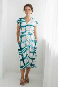 Dalston Nicolette Dress Lime Abstract