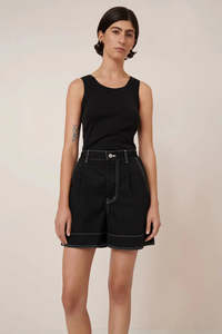 Kowtow Sale: Kowtow Outline Shorts Black Denim