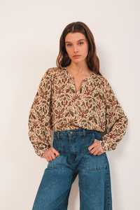 Indi & Cold Smock Detail Button Shirt Lino