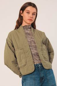 Indi Cold: Indi & Cold Quilted Kimono Jacket Militar