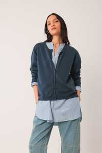 Indi Cold: Indi & Cold Merino Wool Cardigan Indigo