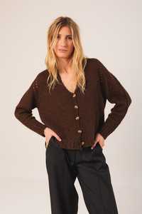 Indi & Cold Alpaca Wool Cardigan Chocolate