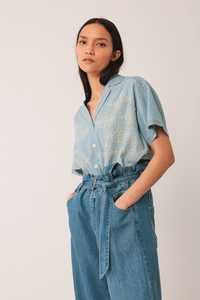 Indi & Cold Ethnic Embroidered Denim Shirt