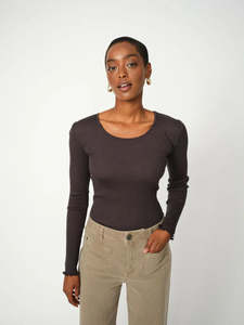 Mos Mosh Elaine Long Sleeve Seamless Tee Phantom