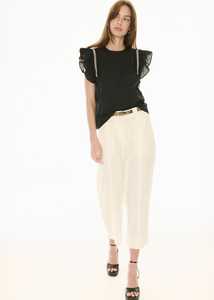 Pol Clothing Nova Frill Top Black