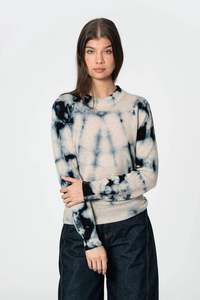 Dinadi: Dinadi Merino Shibori Sweater Space Blue