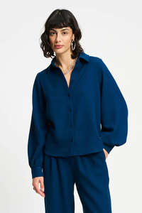 Pom: POM Amsterdam Nightfall Blue Blouse