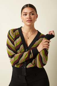 King Louie Deep V Neck Cardi Razzle