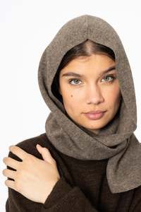 Dinadi Yak Hooded Scarf Oat Brown