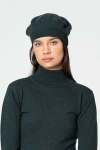 Dinadi Merino Beret Peacock Green