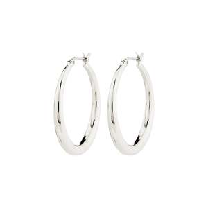 Pilgrim Jewellery: Pilgrim Jorun Recycled Hoop Earrings Silver Plated