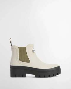 Boots: Barbour Halton Ankle Welly Light Oak/Bleached Olive