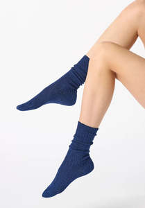 Socks: Oroblu Diamonds Rib Socks Marine