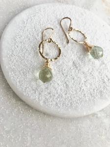 within. Green Amethyst Hammered Orb Earrings
